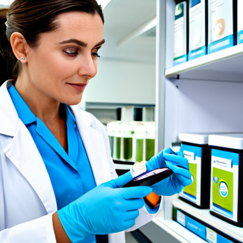 Tracciabilità Certificata (Certified Traceability)**

"A close-up shot of a sophisticated Italian woman in her 30s, elegantly dressed in a fully clothed, modest, professional style, examining a beauty product package with a QR code. The background is a bright, modern cosmetic lab with scientists in lab coats working, safe for work, appropriate content, perfect anatomy, correct proportions, natural pose, well-formed hands, proper finger count, natural body proportions, professional, family-friendly, showcasing the traceability of ingredients, high resolution, detailed textures, focus on the product and the woman's intrigued expression."

**